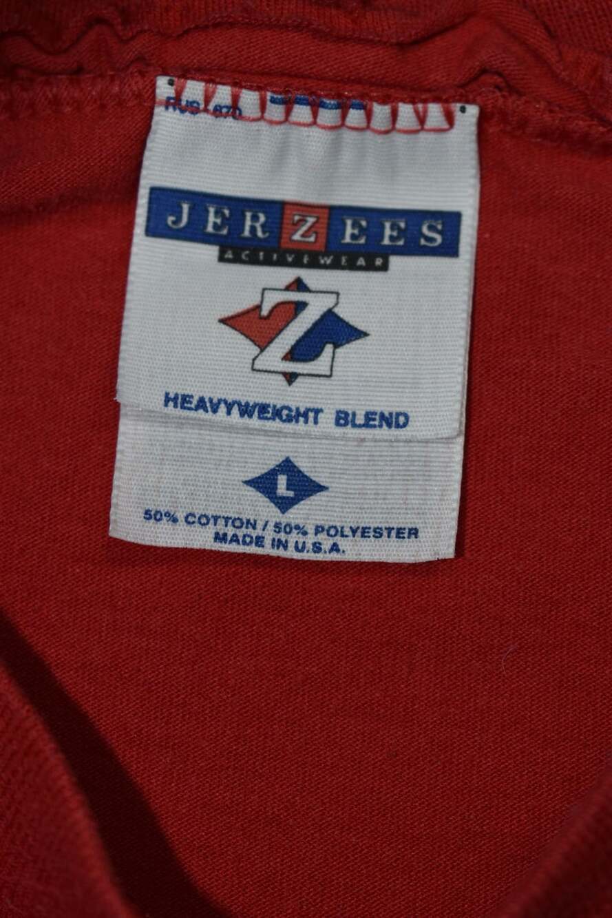 Vintage 1998 Jerzees Oktoberfest Hudspeth Center Red Long Sleeve Sweatshirt L - Picture 5 of 7